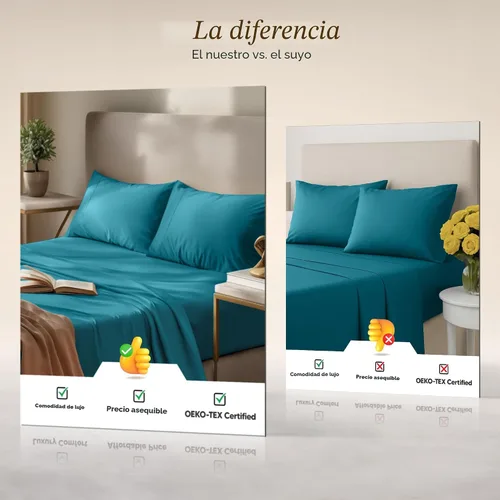 Miniatura 6 de Utopia Bedding - Juego de sábanas King de 4 piezas para cama tamaño King, microfibra suave y transpirable, incluye 1 sábana bajera, 1 sábana Azul