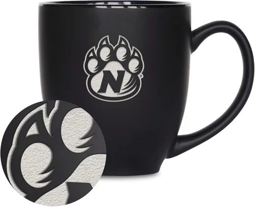 Miniatura 51 de Rico Industries - Taza de cerámica mate negra con grabado láser estándar de 15oz para NCAA (escuelas T & U) - Para bebidas calientes o frías