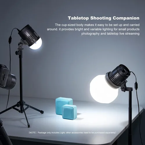Miniatura 2 de Godox Litemons - Luz LED de mesa con soporte y cable de alimentación, 3200K-6500K 38W luz de video LED bicolor, CRI 95+/TLCl 96+, 11 efectos de luz