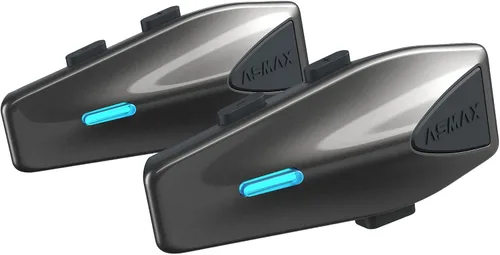 Miniatura 9 de ASMAX S1 - Auriculares Bluetooth para motocicleta con control de voz inteligente, sistemas de comunicación de casco de malla, cancelación