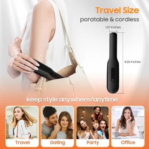 Miniatura 7 de Cordless Hair Straightener, Portable Flat Iron for Travel, 2 in 1 Hair Styling Tools for straightening and Curling, Lightweight on-The-go, 4500 mAh