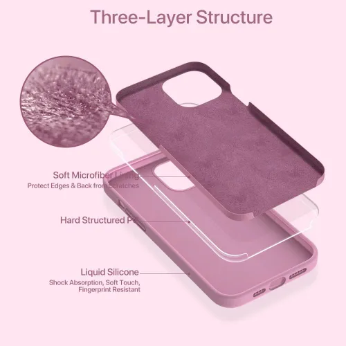 Miniatura 3 de Miracase - Funda compatible con iPhone 12 Pro Max, [forro de microfibra suave antiarañazos], funda de silicona líquida de goma de gel a prueba