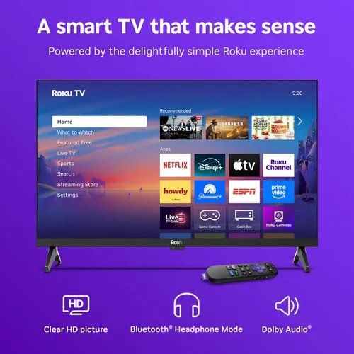 Miniatura 3 de Roku Smart TV – Serie Select de 24 pulgadas, 720p HD TV – Roku TV con control remoto por voz – Televisión LED de pantalla plana con Wi-Fi
