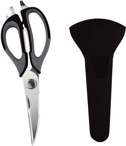 Miniatura 12 de Tijeras multifuncionales para alimentos de cocina, tijeras culinarias desmontables de acero inoxidable resistentes, tijeras 7 en 1 para el hogar