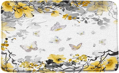 Miniatura 3 de Tapete de baño de mármol verde dorado con líneas abstractas de purpurina en tinta de textura degradada, acuarela, arte moderno de lujo, tapete