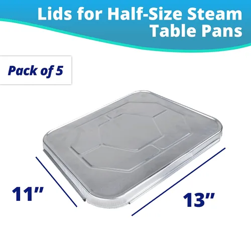 Miniatura 2 de IDL Tapas de papel de aluminio para sartenes de mesa de vapor de tamaño medio, 13 x 11 pulgadas (paquete de 5), fundas desechables para sartenes