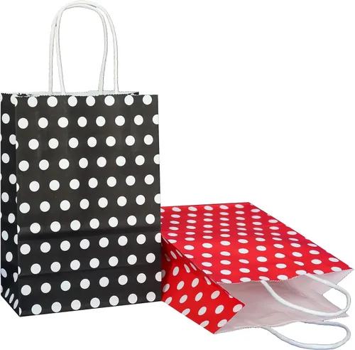 Miniatura 7 de ADIDO EVA 25Pcs Rainbow Confetti Dot Gift Bags Small Polka Dots Paper Bags with Handles for Party Favor (6.2 x 3.1 x 8.6 In)