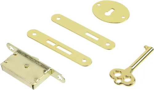 Miniatura 3 de T Tulead Mini cerraduras de caja de madera con cerradura de caja de joyería, cerradura de ojo de cerradura dorada, cerraduras para muebles, juego