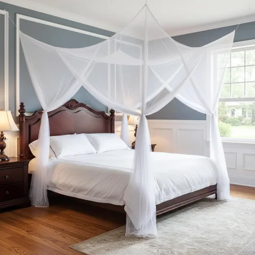 Miniatura 15 de Mengersi Dosel para Cama, Cortinas de Dosel para Cama, Cortinas de Cama para Camas Full Queen King, Red Mosquitera Cortinas de Cama para Patio