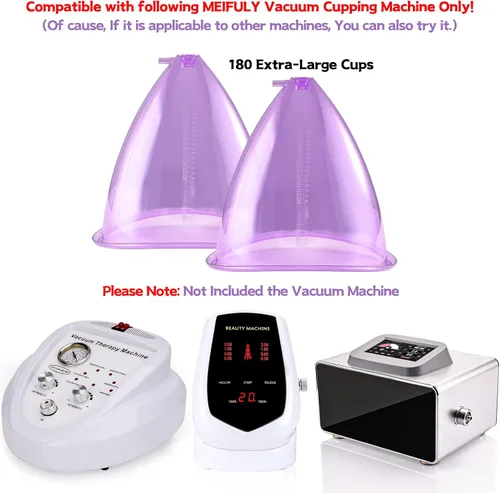 Miniatura 4 de Meifuly - Accesorios para máquina de ventosas al vacío, Meifuly Premium de 60.9 fl oz, extra grande, elevador de glúteos, ventosas, con manguera
