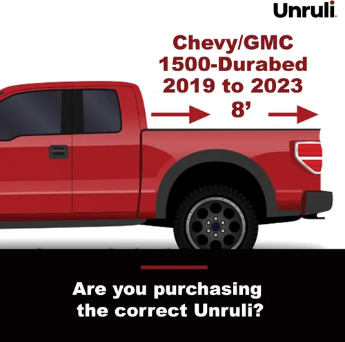 Miniatura 7 de Unruli LIBERATOR - Cubierta Tonneau con caja de carga deslizante extraíble – Chevy/GMC 1500 Durabed – Años 2019-2023 – Cama de camión de 8 pies
