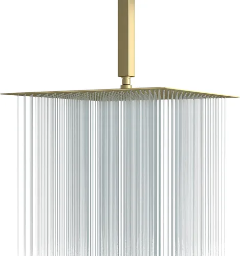 Miniatura 26 de Lordear - Alcachofa de ducha de lluvia de 12 pulgadas, sólida, ultrafina, de acero inoxidable 304, ajustable, cuadrada, de lluvia, cobertura