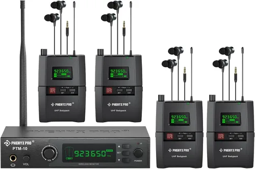 Sistema de monitorización inalámbrico en el oído Phenyx Pro, sistema IEM estéreo con kit de montaje en rack, 89 frecuencias, banda UHF de 900MHz,