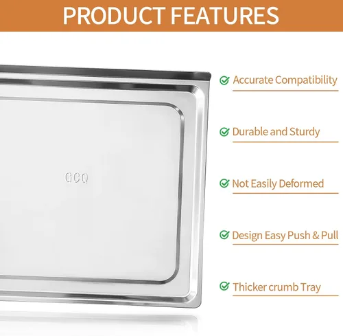 Miniatura 4 de Toaster Oven Replacement Parts, Toaster Oven Air Fryer Crumb Tray Drip Tray Accessories for Gourmia GTF7655 GTF7460 17 cooking presets 1700W french