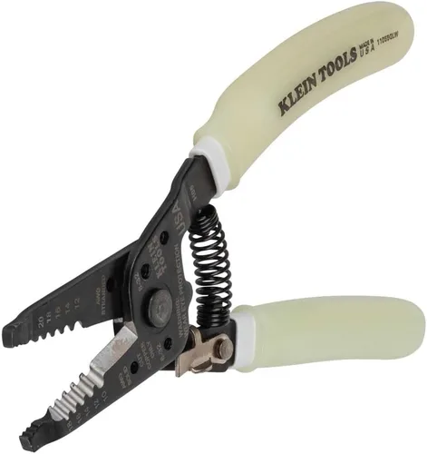 Miniatura 8 de Klein Tools 11055GLW Pelacables/cortador, fabricado en Estados Unidos, pelador/cortador Klein-Kurve, sólido de 10-18 AWG, cable trenzado de 12-20