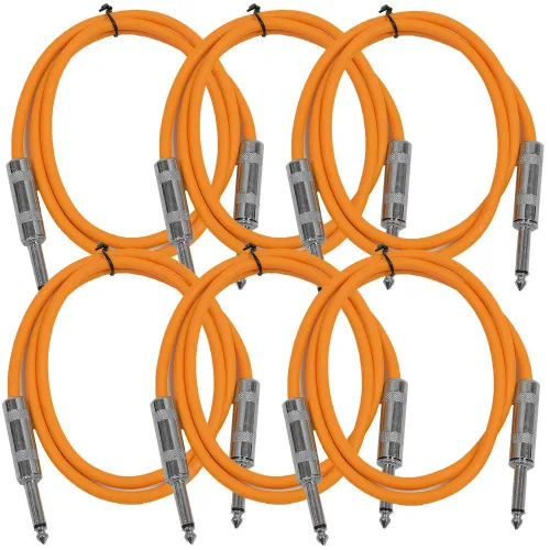 Miniatura 28 de Seismic Audio Cables de guitarra para altavoces, cables de guitarra TS de ¼ pulgadas, 3 pies, multicolor, paquete de 6 Color múltiple