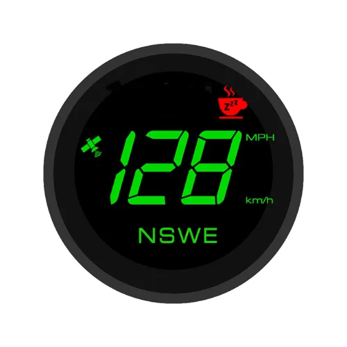 ELING Pantalla frontal de 2-3/4 pulgadas, velocímetro GPS de 0-299 KM/H MPH, kit de módulo GPS inercial integrado con brújula y alarma de Negro para