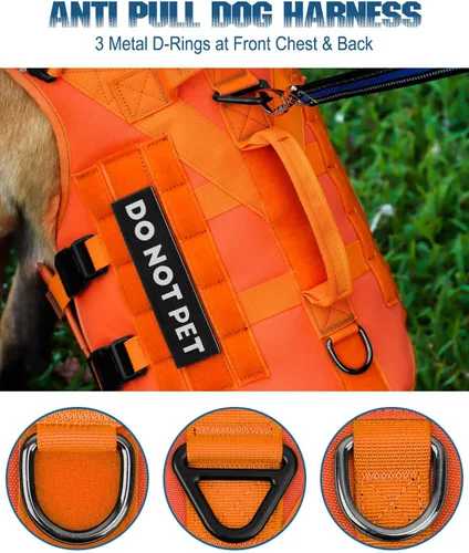 Miniatura 4 de Arnés Táctico para Perros - PETNANNY Arnés para Perros Chaleco de Perro de Servicio para Perros de Raza Grande, Panel de Velcro para Parches