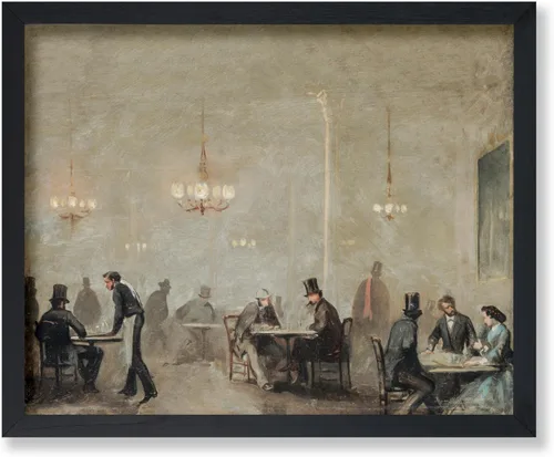Poster Master Póster vintage de The Cafe, impresión retro victoriana, bellas artes, arte El Cafe, regalo para hombres y mujeres, gran decoración