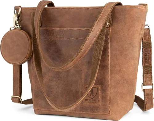 Miniatura 11 de BERLINER BAGS Bolso tote vintage de cuero genuino Verona, bolso de mano, comprador grande, bolsa de trabajo para mujer