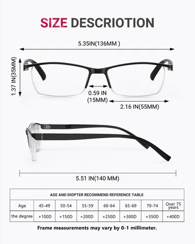 Miniatura 5 de TERAISE Gafas de Lectura Anti-luz Azul de Moda para Hombres y Mujeres Lector de Computadora Negro