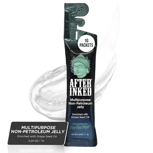 After Inked Tattoo Aftercare - Gelatina sin petróleo, con aceite de semilla de uva, esencial para kit de tatuajes, PMU y cuidado posterior de