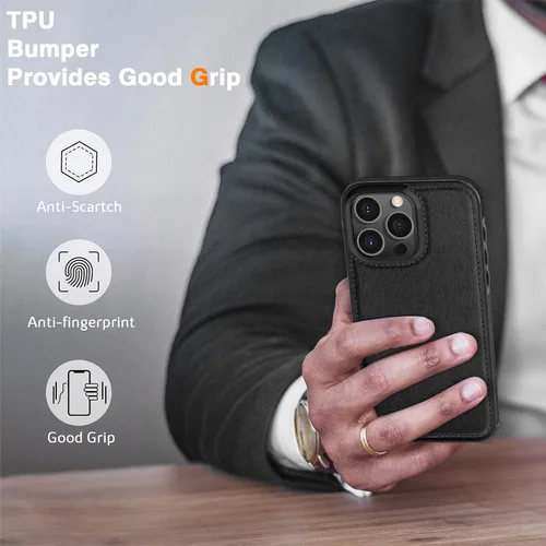 Miniatura 6 de LOHASIC MagSafe, funda de piel sintética suave y magnética para iPhone 15 Pro, de piel sintética, para hombres y mujeres, funda delgada de diseñador