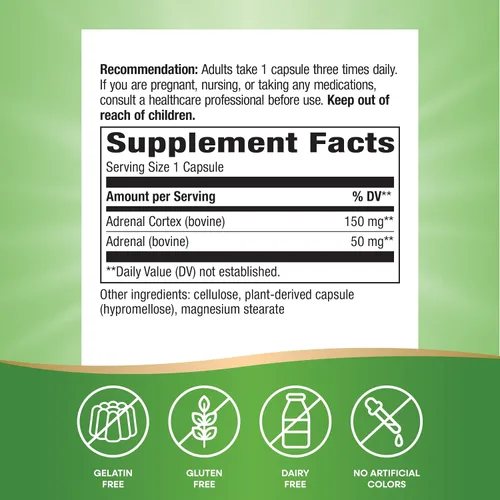 Miniatura 5 de Nature's Way ADRENergize, Soporte Adrenal*, Sin Gluten, 50 Cápsulas (el embalaje puede variar)