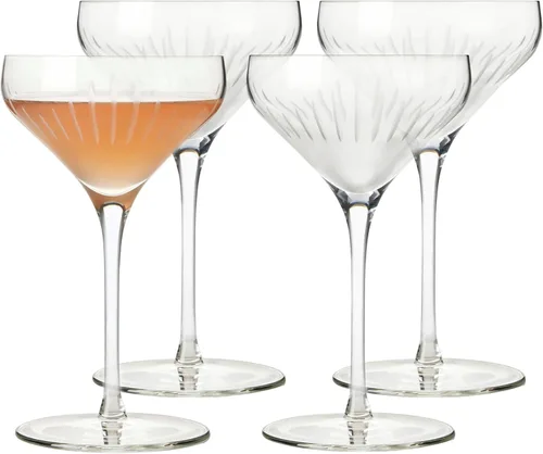 Miniatura 9 de Libbey Vasos de cóctel con paneles, 8.5 onzas, con tallo de línea fina acanalada, juego de 4 vasos de cóctel de Martini aptos para lavavajillas