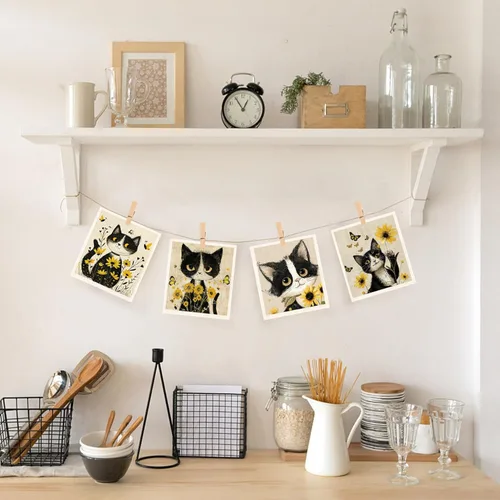 Miniatura 5 de Paños de cocina suecos para cocina, paños de esponja de celulosa, toallas de papel reutilizables que no rayan, trapos de cocina biodegradables