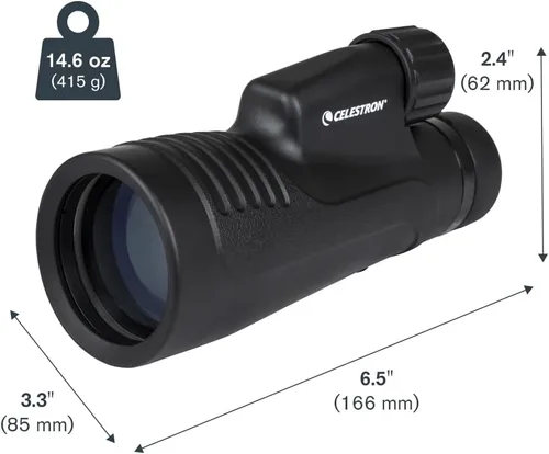 Miniatura 8 de Celestron Outland X 10x50 Monocular - Incluye adaptador para teléfono inteligente - Lente objetivo grande de 1.969 in - Óptica multicapa - Prisma