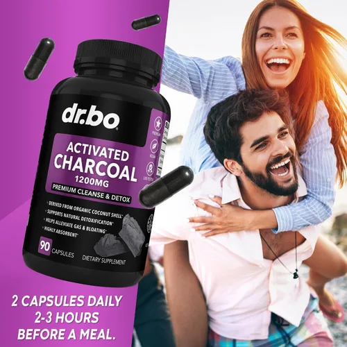 Miniatura 6 de Cápsulas de carbón activado Cleanse Detox – 1200 mg pastillas de carbón de coco orgánico para gases estomacales y alivio de la hinchazón
