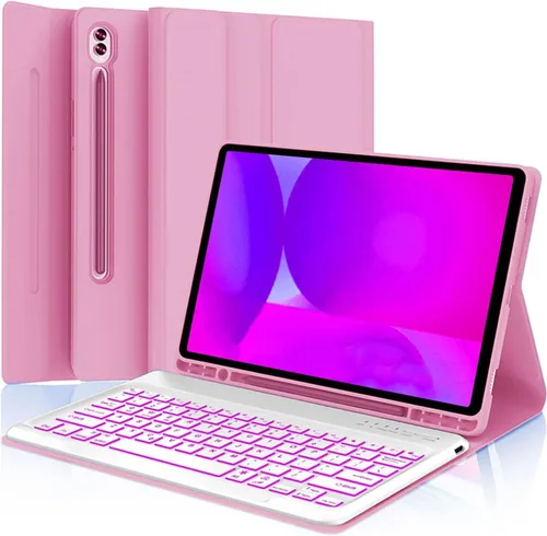 Miniatura 14 de Funda con teclado para Samsung Galaxy Tab A11 Plus / A9 Plus de 11 pulgadas, con retroiluminación Bluetooth A9+ con soporte para bolígrafo S