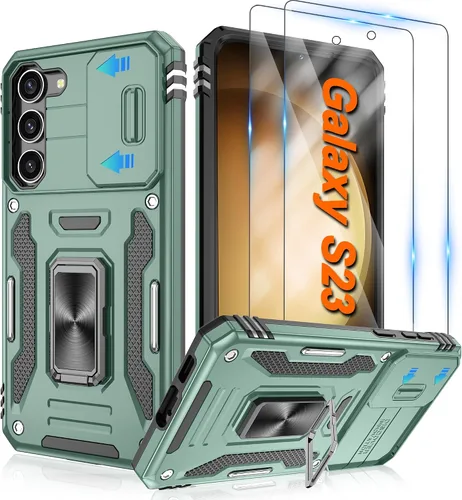 Miniatura 62 de Atump Funda para Motorola Moto G Play 2024 (4G) con [paquete de 2] protector de pantalla HD y cubierta para cámara deslizante, soporte de anillo