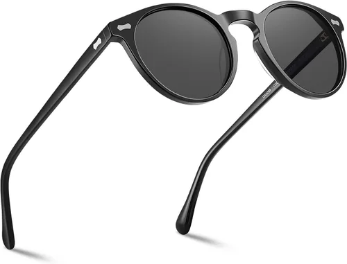 CARFIA Gafas de sol polarizadas vintage para hombre, protección UV400, gafas retro de moda, hechas a mano, marco de acetato CA5288L