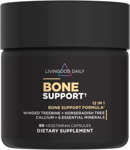 Livingood Daily Suplemento de calcio para mujeres y hombres, soporte óseo con vitamina C, vitamina D3 K2, magnesio, zinc, calcio, cápsulas