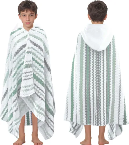 Miniatura 41 de VOOVA & MOVAS Poncho de Toalla de Baño Gruesa con Capucha para Niños (4-8 Años) - Bata de Toalla de Natación de Algodón Turco Suave y Absorbente