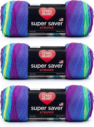Miniatura 82 de Red Heart Hilo Super Saver, paquete de 3, estampado artístico, 3 unidades Estampado De Artista