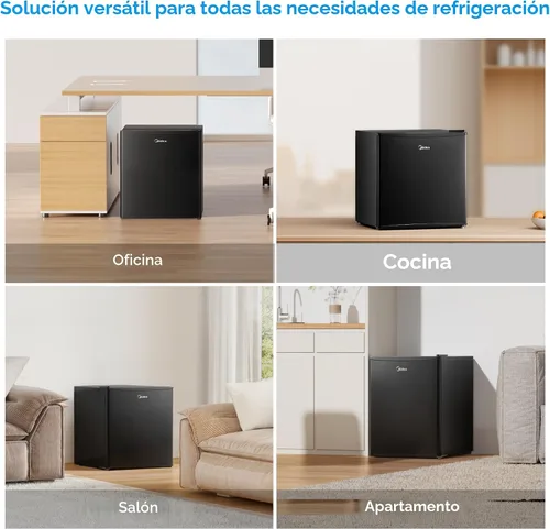 Miniatura 6 de Midea MERM17B0ABB - Mini refrigerador de 1.7 pies cúbicos, refrigerador compacto con termostato ajustable, puerta reversible, bajo nivel de ruido