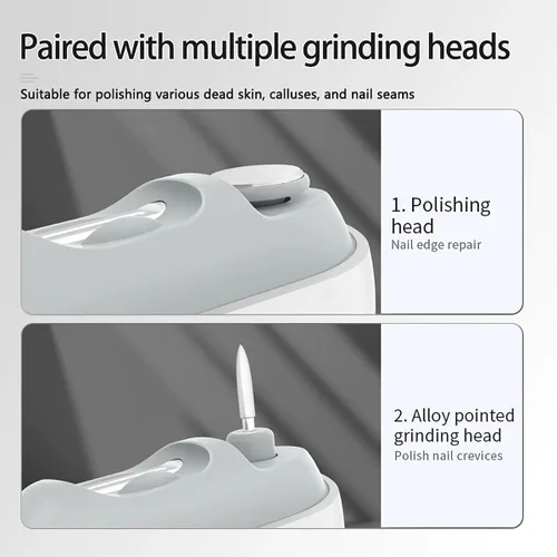 Miniatura 7 de Imwing - Cortaúñas eléctrico de fácil clip y pulidor 2 en 1 con luz LED, recortador seguro de dedos y uñas para personas mayores, niños, adultos