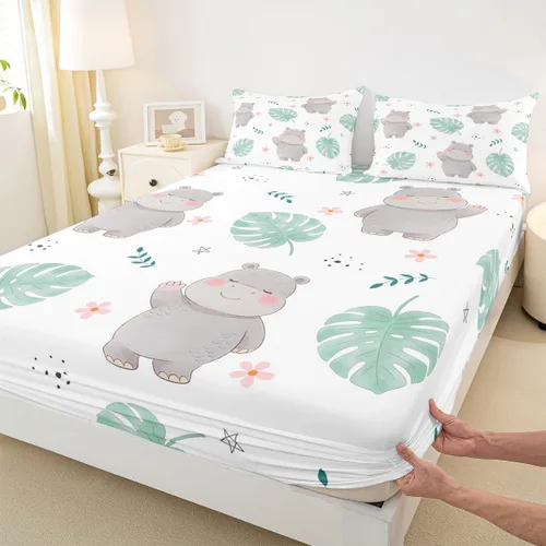 Miniatura 7 de Erosebridal Sábanas de girasol tamaño individual, sábana bajera ajustable de mariposa azul para niñas y mujeres, juego de ropa de cama floral