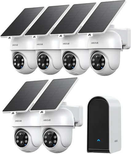 Miniatura 11 de Cámaras de seguridad ANSQUE inalámbricas para exteriores del hogar, kit de 4 cámaras, sin tarifas de suscripción, alimentadas por energía solar