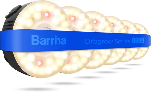 Miniatura 22 de Barrina Orbgrow OG09 Luz de Crecimiento Puck, 5000K 18W (2 x 9W, Equivalente a 270 Vatios), Luz de Espectro Completo para Plantas