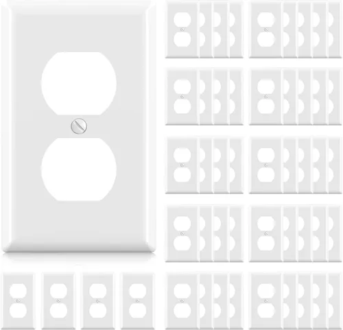 Miniatura 16 de ELEGRP Cubiertas de Tomacorrientes Dúplex, Placas de Pared de Tamaño Estándar de 1-Gang, Cubiertas de Placas Frontales de Doble Tomacorriente