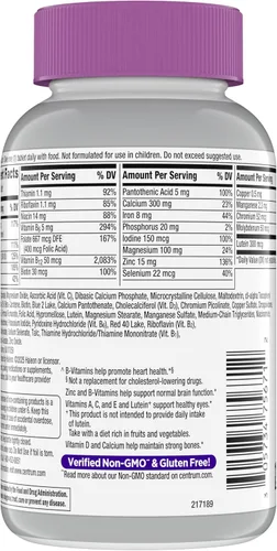 Miniatura 13 de Centrum Silver - Multivitamínico para mujeres 50 Plus, suplemento multivitamínico/multimineral con vitamina D3, vitaminas B, ingredientes sin OMG
