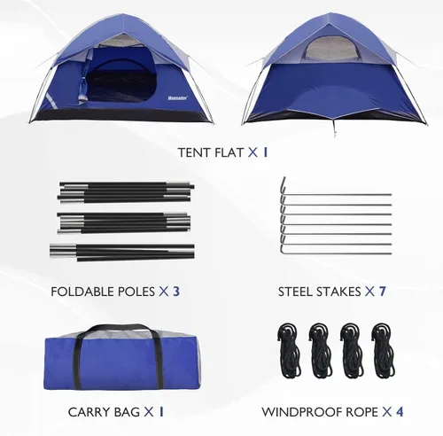 Miniatura 6 de Tienda de campaña impermeable para 2/3/4 personas para camping, ligera y fácil de instalar, tienda de campaña para senderismo al aire libre, tienda
