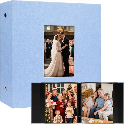 Miniatura 11 de Aevdor - Álbum de fotos de 8x10 con 200 bolsillos, álbum de fotos de gran capacidad con cubierta de lino, álbum de fotos de 8x10 para 200 fotos de 8