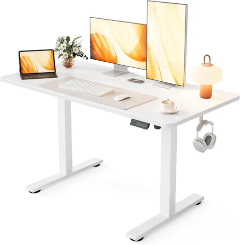 Miniatura 8 de Cubiker Escritorio de Pie de 40 x 24 Pulgadas, Mesa Eléctrica de Oficina en Casa de Altura Ajustable, Escritorio Sit-Stand con Tablero de Empalme
