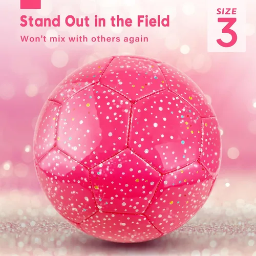 Miniatura 4 de Soccer Balls Size 3, Sparkle Soccer Ball for Girls Kids 3-8 4-6 6-8 Glitter Outdoors Sports Recreation Playing Ball for Birthday Easter Soccer Gifts