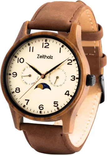 Zeitholz Relojes de madera para hombre, reloj de madera, regalos, reloj analógico, nueva colección Klitten 1.654 in con movimiento de cuarzo japonés.